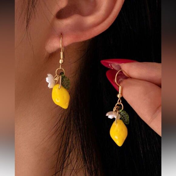 Bohemian lemon earrings A684 - Picture 2 of 5